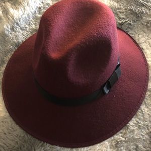 Maroon Felt Fedora by Libby Story